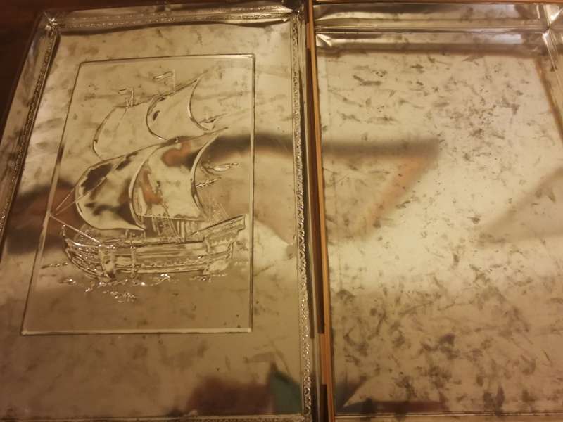 Large Vintage Tin with a Ship 25x35cm