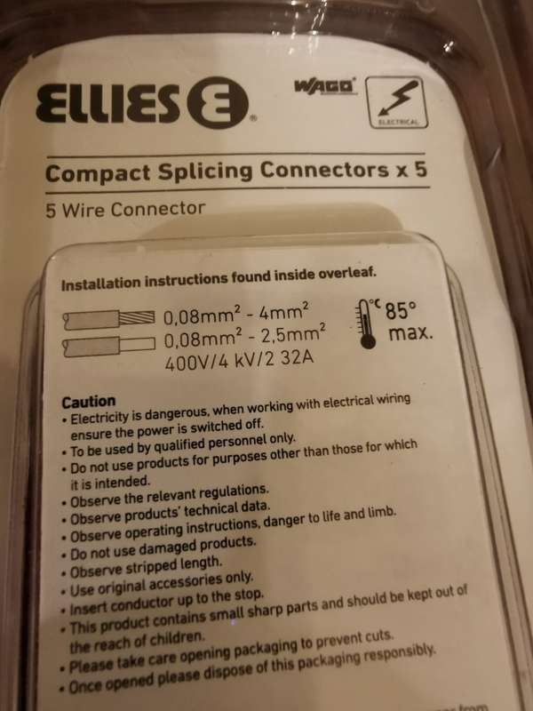 5 Wire Splicing Connectors - x5 per Pack