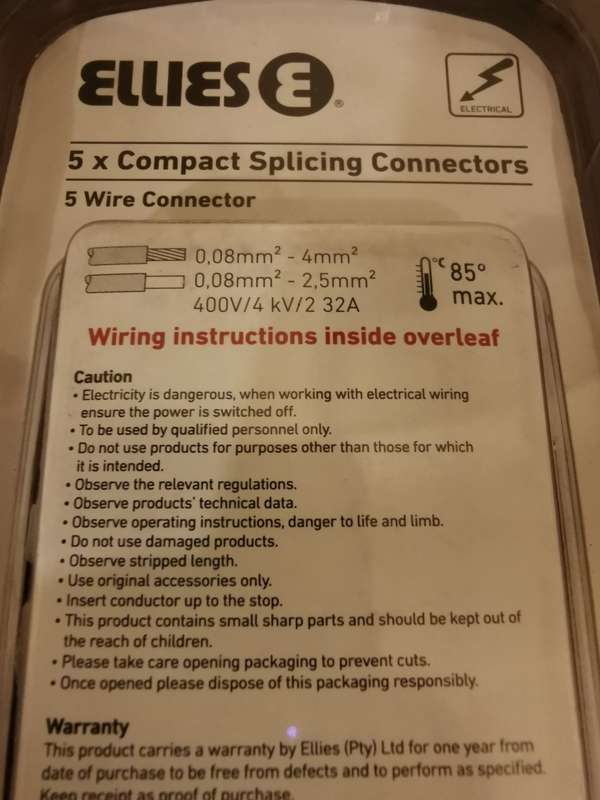 Pack of 5 Compact Splicing Connectors - 5 Wire Connector