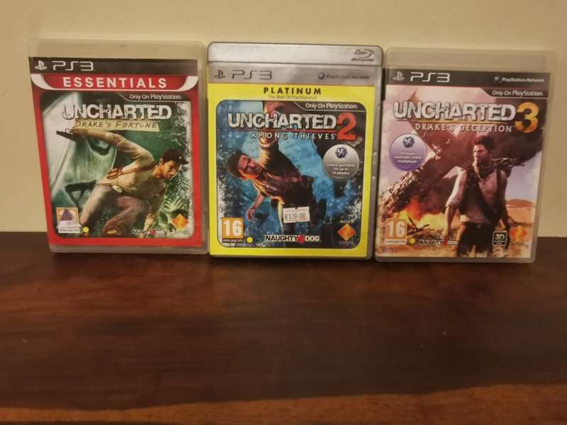 Uncharted 1, 2 and 3 - All with Booklets for PlayStation 3