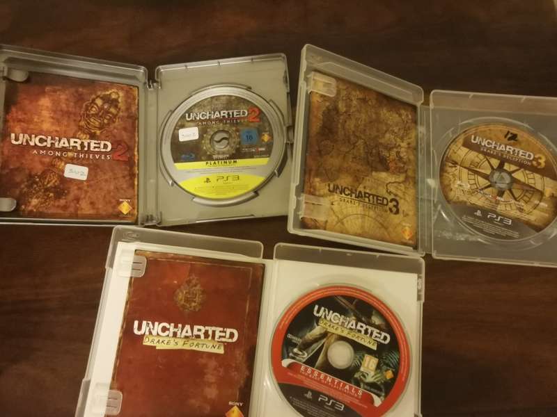 Uncharted 1, 2 and 3 - All with Booklets for PlayStation 3