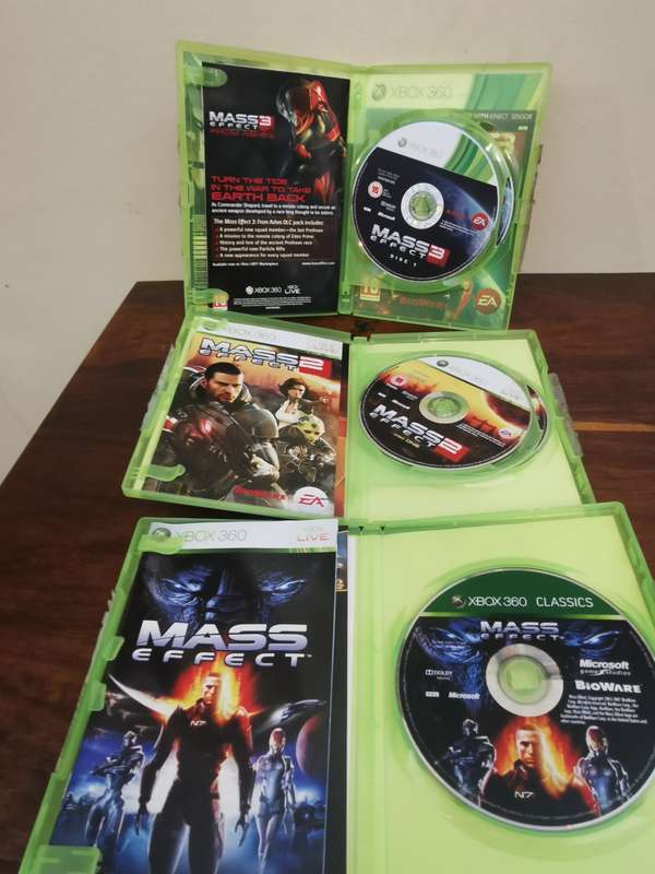 Mass Effect 1,2 AND 3 on Xbox 360