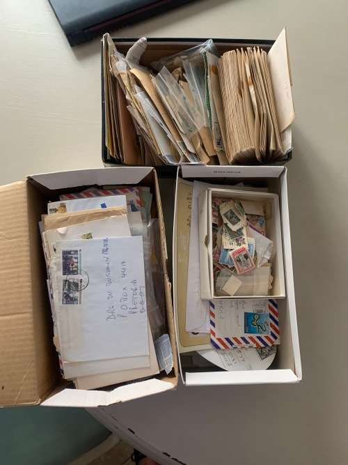 **OLD STAMP COLLECTION FROM ALL AROUND THE WORLD**