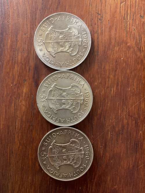 **1960 Silver 5 Shillings - ONE BID FOR ALL 3**
