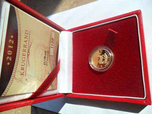 **2012 PROOF 22ct GOLD 1/10th oz KRUGER RAND + FREE SHIPPING**