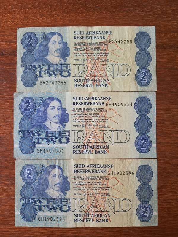 Gerhard de Kock Two/Twee Rand (1 bid for all 3)