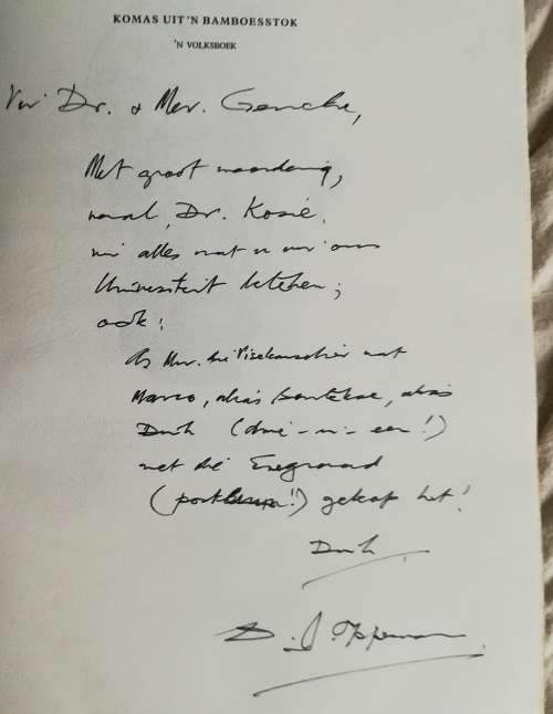 D.J.Opperman-Komas Uit `n Bamboesstok, Eerste uitgawe beperk tot 250 eksemplare, geteken.