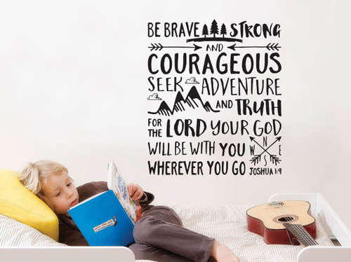 NEW JOSHUA Vinyl Wall Art Quote Sticker Decal Vinyl Interior DARK GREY