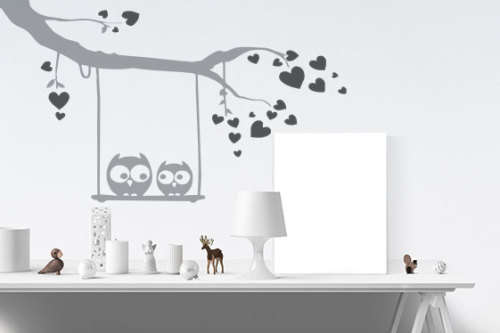 NEW!! Heart owl branchVinyl Sticker Decal Wall art for nursery and baby room