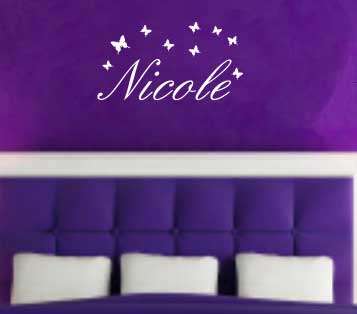 Add/ customise Your Name Personalised Wall Art Vinyl Stickers Kids