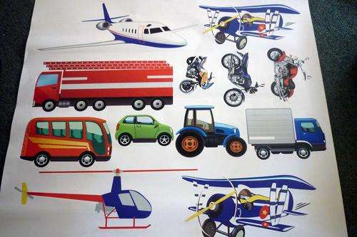 Once off! Set of GIANT Boys kids transport stickers Vinyl Wall Art Sticker Decal