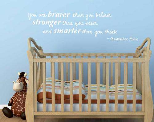 Christopher Robin Brave wall quote vinyl decal sticker WHITE