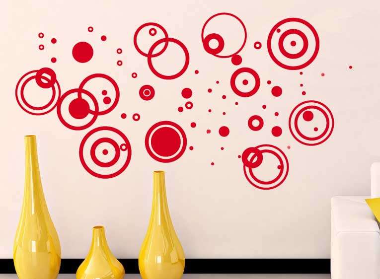 Circles and dots vinyl wall decal interior decorating stickers