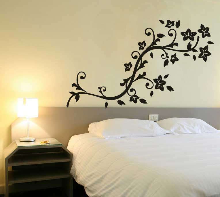 Ivy floral branch vinyl wall decal interior decorating stickers