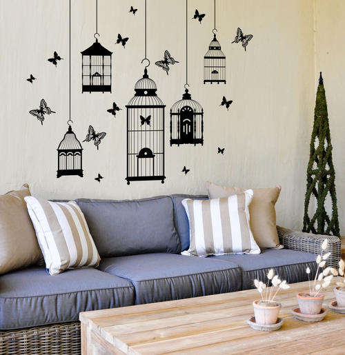 Butterfly cages Vinyl Wall Art Sticker Decal Vinyl Tattoo Interior design
