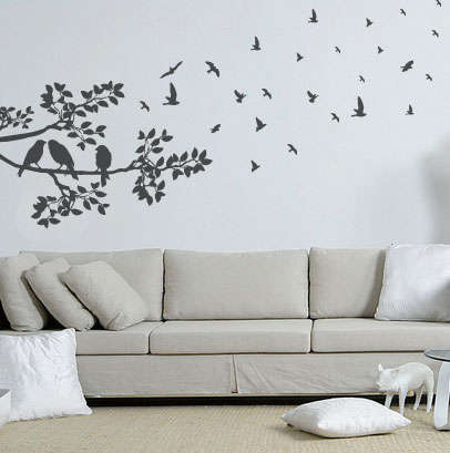 Flying birds and branch Vinyl Wall Art Sticker Decal Vinyl Tattoo Decor