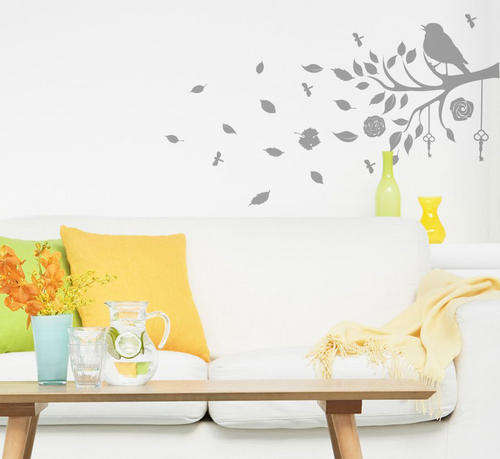 Bespoke bird on branch Vinyl Wall Art Sticker Interior decorating Decal