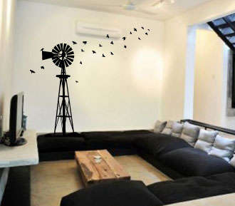 Giant South African Windpump Windpomp Wall Art Sticker Decal Vinyl Interior Decor Decoration