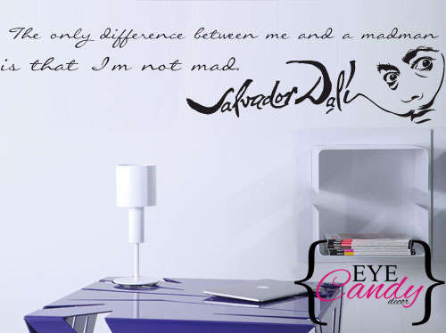 Dali quote vinyl wall decal interior decorating stickers