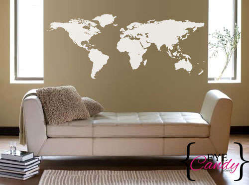 World map Vinyl Wall Art Sticker Decal Vinyl Interior Decor Decoration