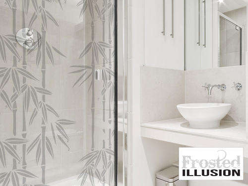 Frosted Illusion BAMBOO sandblasted glass effect Vinyl Sticker Decal for shower door, sliding doors