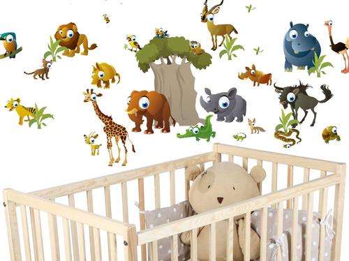 Cartoon africn animals -wall stickers! Vinyl wall stickers decals for kids and babies