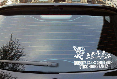 Stick figure family car window funny Vinyl Sticker Decal BEWARE OF CHEAP IMMITATIONS
