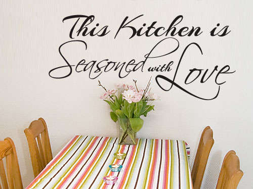 Kitchen seasoned with love Vinyl Wall Art Sticker Decal Vinyl Tattoo Decor