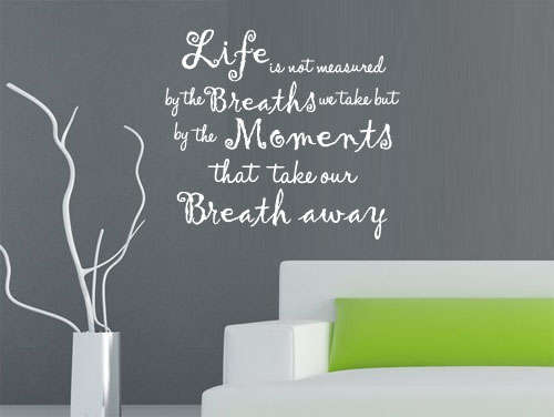 Lifes moments inspirational quote Vinyl wall art quote decal home decor white sticker