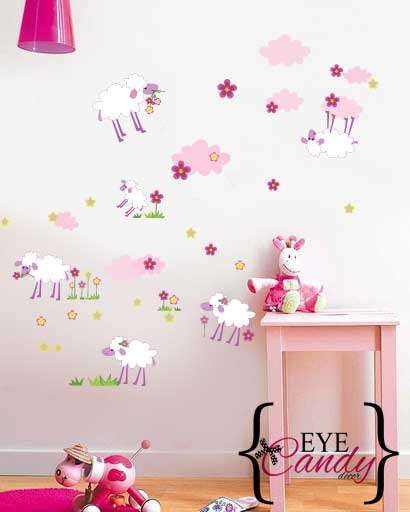 Sheep kids and babies sticker vinyl wall  decal to decorate childrens room