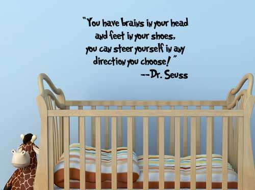 Dr Suess quote 1 vinyl wall art sticker tattoo decal 60cm wide
