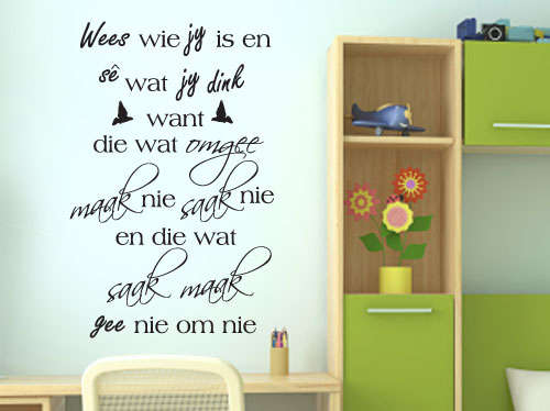 SALE!! Afrikaans SAAK QUOTE  Wall Art Quote Sticker Decal Vinyl Tattoo Decor Interior decoration