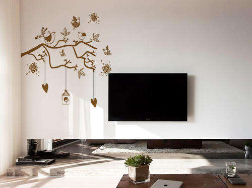 Hand drawn bird on a branch Vinyl Wall Art Sticker Decal Vinyl Interior Decor