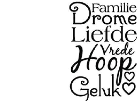 MATTE BLACK set of 6 Afrikaans wall art words vinyl wall art tattoo