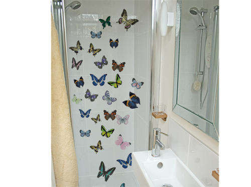 26 transparent butterflies for glass doors windows showers vinyl stickers decals wall tattoo