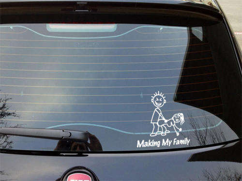 Funny family Stick figure family car window funny Vinyl Sticker Decal BEWARE OF CHEAP IMMITATIONS