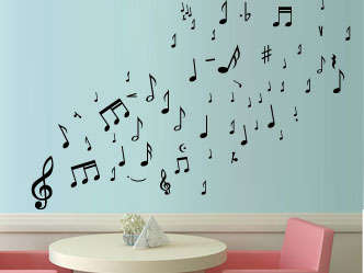 Sheet of many music notes wall sticker Vinyl Wall Art Sticker Decal Vinyl Tattoo Decor