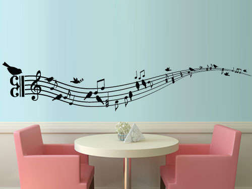 Musical birds wall sticker Vinyl Wall Art Sticker Decal Vinyl Tattoo Decor