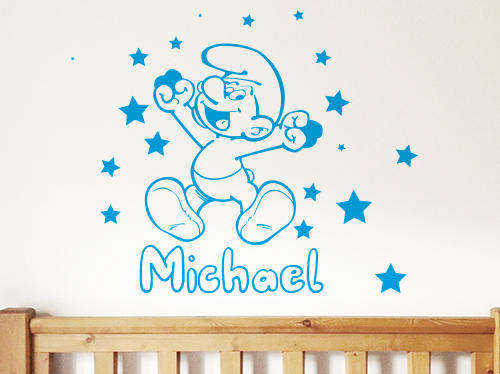 Smurf custom kids  baby toddler-wall stickers! Vinyl wall stickers decals cartoon