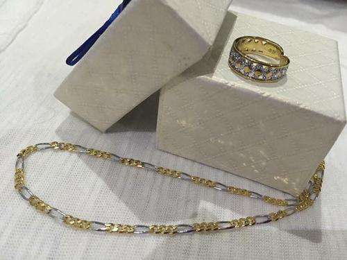 Two Tone Gold Plated Anklet "FREE" Toe Ring