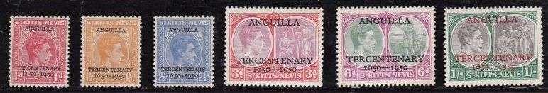 ST. KITTS AND NEVIS  1950     DEFINITIVE SURCHARGE       MOUNTED MINT   *** SEE SCAN ***