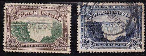 SOUTHERN RHODESIA    1932   "LARGE FALLS "  SACC 30  AND 31  ****SEE SCAN FOR DECRIPTION****