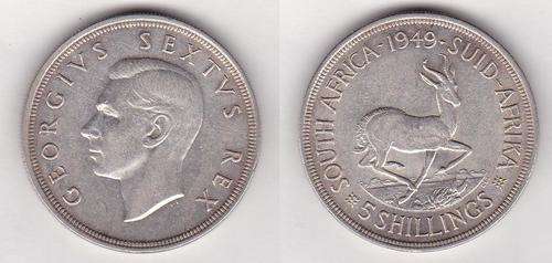 SA Union 5 Shillings  (Crown)    1949    ***See scan****