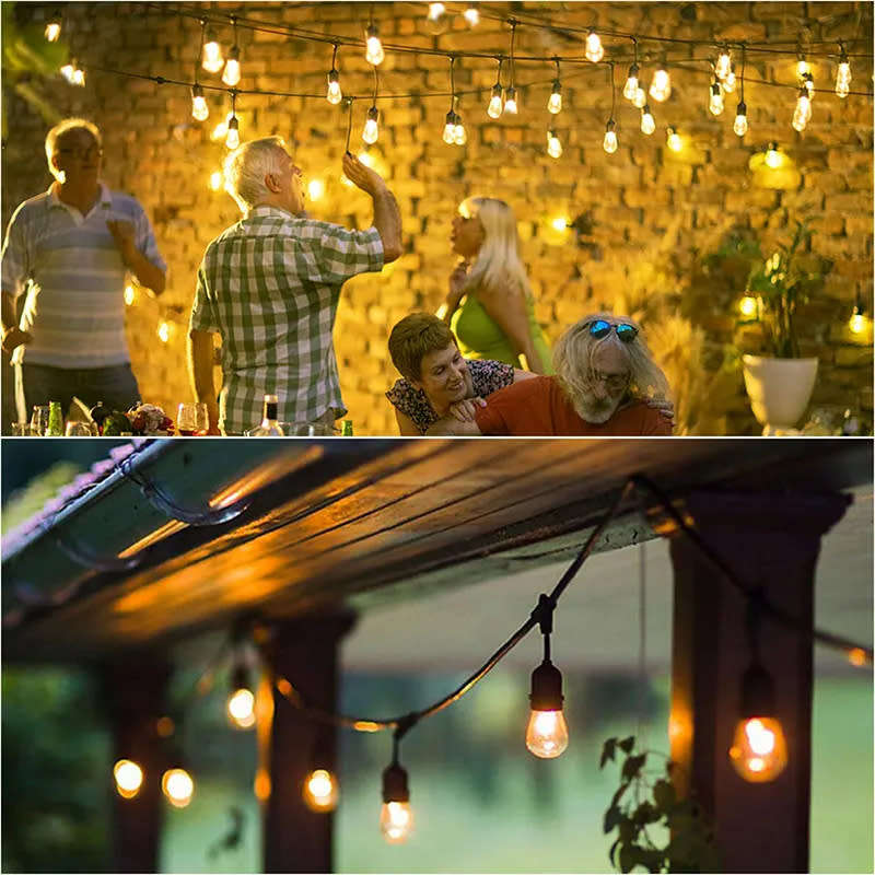 20M Waterproof Led Bulb String Lights Outdoor Street Garden Holiday String Lights