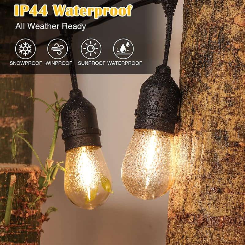 20M Waterproof Led Bulb String Lights Outdoor Street Garden Holiday String Lights