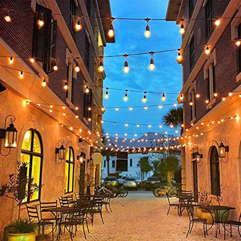 20M Waterproof Led Bulb String Lights Outdoor Street Garden Holiday String Lights