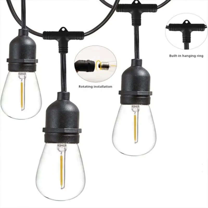 20M Waterproof Led Bulb String Lights Outdoor Street Garden Holiday String Lights