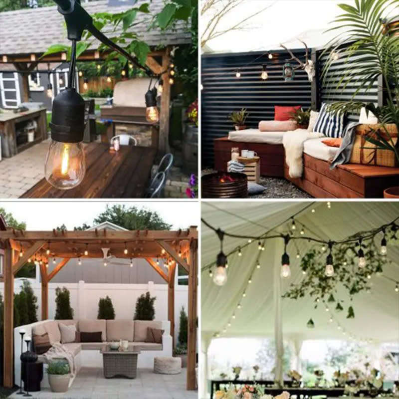 20M Waterproof Led Bulb String Lights Outdoor Street Garden Holiday String Lights