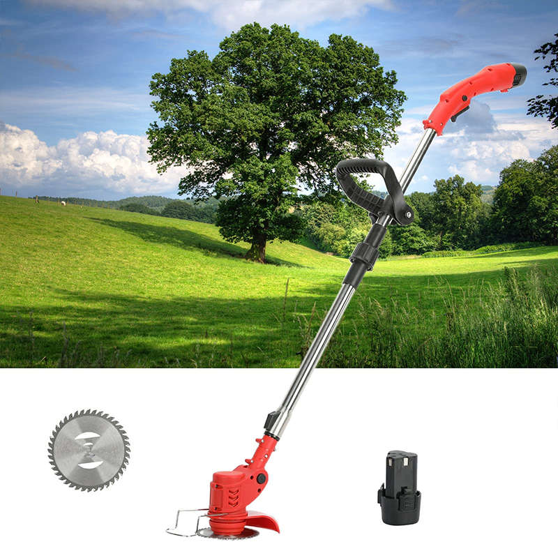 Cordless Lawn Trimmer, Battery Powered Lawn Edger, 2-In-1 Height Adjustable Electric Lawn Mower