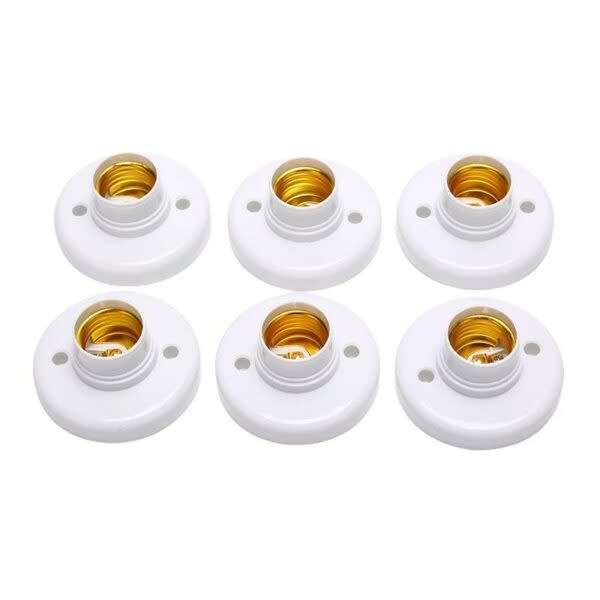 1 Piece E27 Nut Socket White Ceiling Light Bulb Fixing Base Bracket Bulb Holder